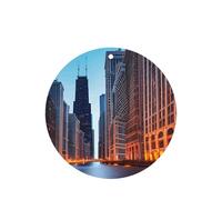 Chicago Illinois USA - Juego de ambientadores colgantes, tarjetas redondas de fragancia de lavanda para interiores de automóviles, paquete de 10/24 tarjetas