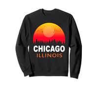 Chicago Illinois Vintage Sunset Retro City State USA Sudadera