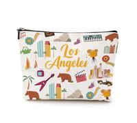 Chicago, Italia, Francia, Los Ángeles, bolsa de maquillaje, bolsa de cosméticos, regalo de cumpleaños para mujeres y niñas, Los Angeles, 9.8″W x 7″H