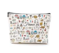 Chicago, Italia, Francia, Los Ángeles, bolsa de maquillaje, bolsa de cosméticos, regalo de cumpleaños para mujeres y niñas, Francia, 9.8″W x 7″H