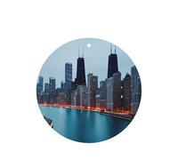 Chicago - Juego de ambientador colgante, tarjetas redondas de fragancia de lavanda para interiores de automóviles, paquete de 10/24 tarjetas