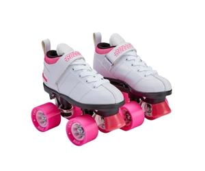 Chicago Ladies Bullet Speed Skate Patines de Velocidad Tipo Bala para Mujer, Blanco y Rosa, White Size 9