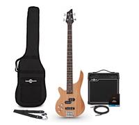 Chicago Left Handed Bass Guitar Natural 15W Bass Amp & Accessory Pack