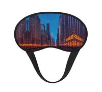 Chicago Night Print - Antifaz para dormir con diseño opaco, cómoda cubierta para los ojos, banda elástica ajustable, perfecta para viajes, siestas, meditación