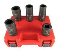 Chicago Pneumatic SS8205WS juego de llaves de vaso de impacto SAE y métrico de 5 piezas de 1 pulgada