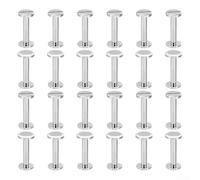 Chicago - Postes de tornillo para cinturones de cuero, álbumes de recortes y álbumes de fotos, paquete de 25 remaches de encuadernación ranurados de latón macizo de 18 mm, sujetadores de manualidades