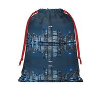 Chicago Reflected - Bolsa de regalo de Navidad con cordón, una opción conveniente para empaquetar pequeños regalos