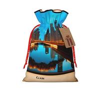 Chicago Reflected - Bolsas de regalo de tela delicada con cordón, encantadora bolsa de regalo de vacaciones para celebraciones