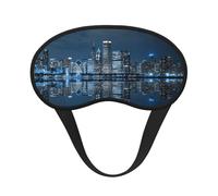 Chicago Reflected - Máscara de ojos con borde negro, con buen efecto de sombreado, es una opción ideal para viajes, meditación, etc