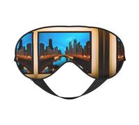 Chicago Reflected Print - Máscara de ojos de doble cara, suave y bloqueo de luz para mejorar la calidad del sueño