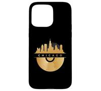 Chicago Skyline, disco de música de vinilo, Illinois IL, Blues Jazz Carcasa para iPhone 15 Pro Max