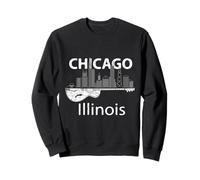 Chicago Souvenir Hombres Illinois Music Guitarra eléctrica Sudadera