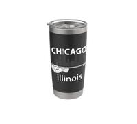 Chicago Souvenir Hombres Illinois Music Guitarra eléctrica Vaso térmico de acero inoxidable de doble pared