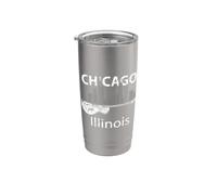 Chicago Souvenir Hombres Illinois Music Guitarra eléctrica Vaso térmico de acero inoxidable de doble pared