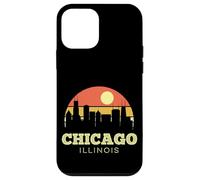 Chicago The Windy City Vintage Sunset Horizonte clásico Carcasa para iPhone 12 mini