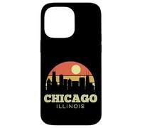 Chicago The Windy City Vintage Sunset Horizonte clásico Carcasa para iPhone 14 Pro Max