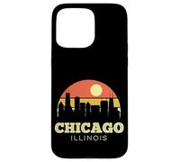 Chicago The Windy City Vintage Sunset Horizonte clásico Carcasa para iPhone 15 Pro Max