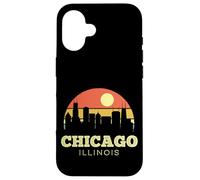 Chicago The Windy City Vintage Sunset Horizonte clásico Carcasa para iPhone 16