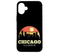 Chicago The Windy City Vintage Sunset Horizonte clásico Carcasa para iPhone 16 Plus