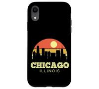 Chicago The Windy City Vintage Sunset Horizonte clásico Carcasa para iPhone XR