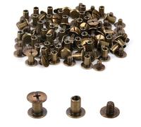 Chicago - Tornillos para encuadernación de 5 mm x 6 mm, tuercas Phillips de 9,5 mm, juego de encuadernación de tornillos Chicago para decoración de cuero DIY, álbumes de recortes, álbumes de fotos,