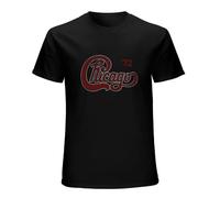 Chicago Tour 72 Logo Adult T-Shirt - Rock Band Jazz Rock Music Black XL