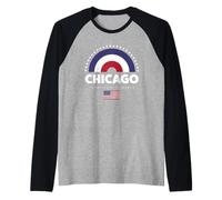 Chicago USA Shirt - Chicago Vintage American City Graphic Camiseta Manga Raglan