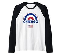 Chicago USA Shirt - Chicago Vintage American City Graphic Camiseta Manga Raglan