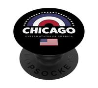 Chicago USA Shirt - Chicago Vintage American City Graphic PopSockets PopGrip Adhesivo