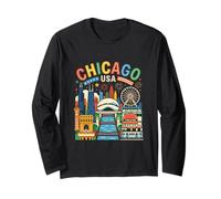 Chicago USA Travel Souvenir City - Regalo turístico Manga Larga