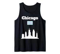 Chicago Viaje Ciudad Amante Recuerdo Bandera de Chicago Camiseta sin Mangas