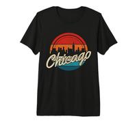 Chicago Vintage Skyline Illinois USA Souvenir Camiseta Premium