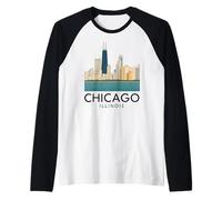 Chicago Windy City Downtown Loop South Side North 312 River Camiseta Manga Raglan