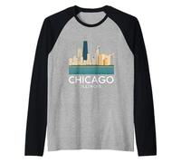 Chicago Windy City Downtown Loop South Side North 312 River Camiseta Manga Raglan