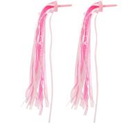 CHICAMPERA 1 Par de Cintas Decorativas Borlas para Manillar de Bicicleta y Scooter, Serpentinas Color Rosa de Pet sin Arrugas para Paseo Seguro y Divertido