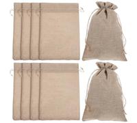 CHICAMPERA 10 Bolsas de Arpillera Cordón, 10x14 Pulgadas, Compactas y Elegantes para Embalaje de Regalos en Festivales, Bodas y Cumpleaños