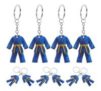 CHICAMPERA 10 Llaveros Acrílicos Uniforme de Taekwondo Azul, Diseño Ligero y Coleccionable para Mochila Escolar y Llaves de Coche en Fiestas y Cumpleaños