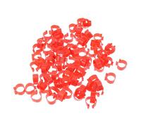 CHICAMPERA 100 Anillos Reutilizables de Plástico Rojo para Patas de Aves de Corral, Resistentes Rebabas, Ideales para Gestión en Operaciones Avícolas