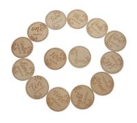 CHICAMPERA 12 piezas Tarjetas de Mensuales para Bebés Madera Accesorios de Fotografía para Nacidos para Álbum de Crecimiento y Celebraciones de Cumpleaños