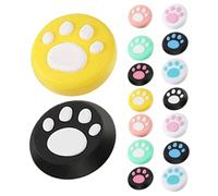 CHICAMPERA 16 Piezas de Empuñaduras de Silicona para Joystick de Botones para Controlador Protección Antideslizante Accesorios para Videojuegos Diseño de Gato Colores Diversos