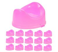 CHICAMPERA 16 Piezas Muñeca De Juguete De Baño Muebles De Baño Mini Adorno Mini Asientos De Inodoro De Juguete Muebles De Baño En Miniatura Mini Baño De Plástico El Plastico Rosa