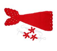 CHICAMPERA 1juego Conjunto Disfraz Sirenita Niña Recién Nacido para Fotografía Traje Crochet Infantil Rojo Accesorios Cosplay Duraderos y Cómodos para Sesión Fotográfica