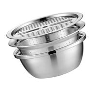 CHICAMPERA 1pieza Rallador Multifunción Acero Inoxidable para Cortar y Lavar Verduras con Función de Escurridor y Cesto de Drenaje para Cocina y Uso Doméstico Plateado Varios estilos
