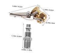 CHICAMPERA 2 Juegos Portabrocas de Aire para Neumáticos con Clip de Bloqueo Npt Adaptadores de Inflador para Camión y Coche Construcción de Latón y Aluminio Resistente Conexión Rápida para