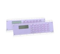 CHICAMPERA 2 Piezas Calculadora con Regla de Doble Escala para Estudiantes y Profesionales, Diseño Compacto de Plástico Púrpura con Medición Precisa y Cálculo Matemático para Clase y Oficina