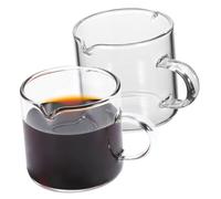CHICAMPERA 2 piezas Tazas de Café de Vidrio de Borosilicato de Diseño de Doble Vertido Tazas para Espresso y Portátiles y Elegantes Aptas para Uso Casa y Oficina