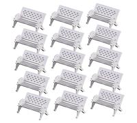 CHICAMPERA 20 Piezas De Silla De Parque Farola Blanca Decoración De Césped para Microbanco De Parque Casa De Muñecas Minibanco De Pueblo Silla De Jardín Figura De Banco De Jardín En
