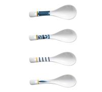 CHICAMPERA 4 Cucharas de Sopa Japonesas de Cerámica Antideslizantes, Multiusos Diseño Sencillo, Ideales Hogar o Restaurante