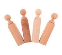 CHICAMPERA 4 Piezas Columna de Balaustre de Escalera, Piezas de Decoración de Muebles, Madera sin Pintar, 9,50x2,00x2,00cm, para Barandillas de Galería y Estantes de Vino, Superficie Lisa,