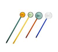 CHICAMPERA 4 piezas Cucharas de Vidrio Creativas para Postres y Café de Coloridas y Utensilios de Cocina Elegantes Color Aleatorio Color Aleatorio